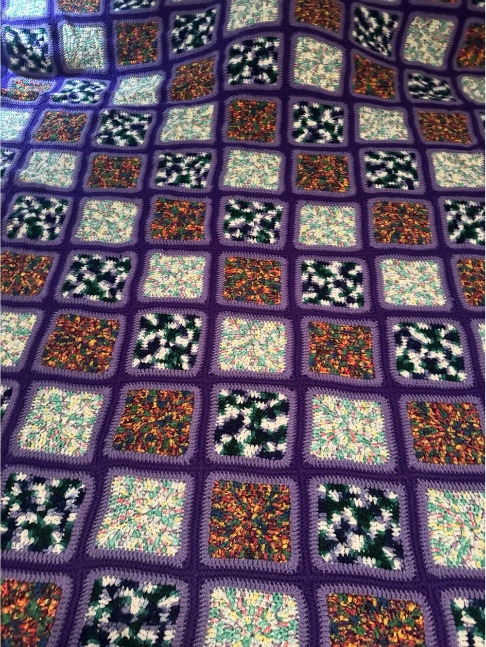 Handmade Crochet Afghan Blanket 80x60 approximate.